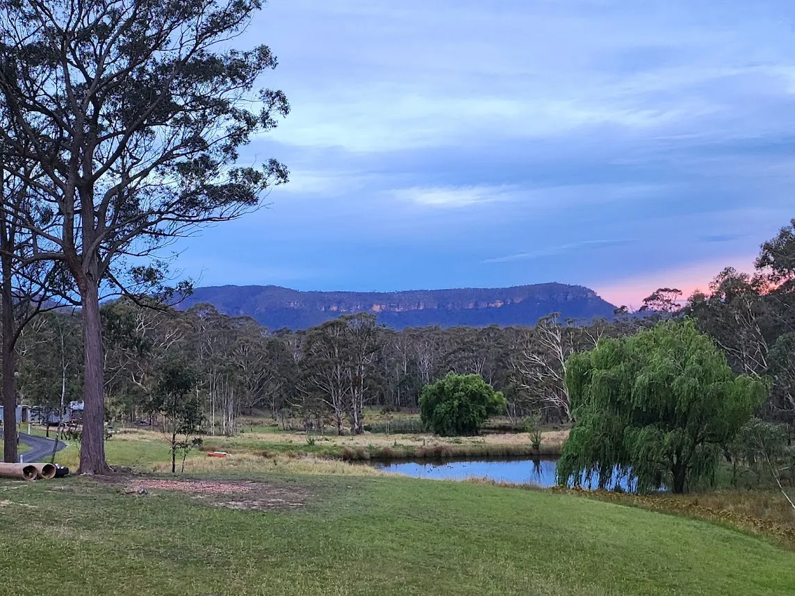 Sunset view over the mountains