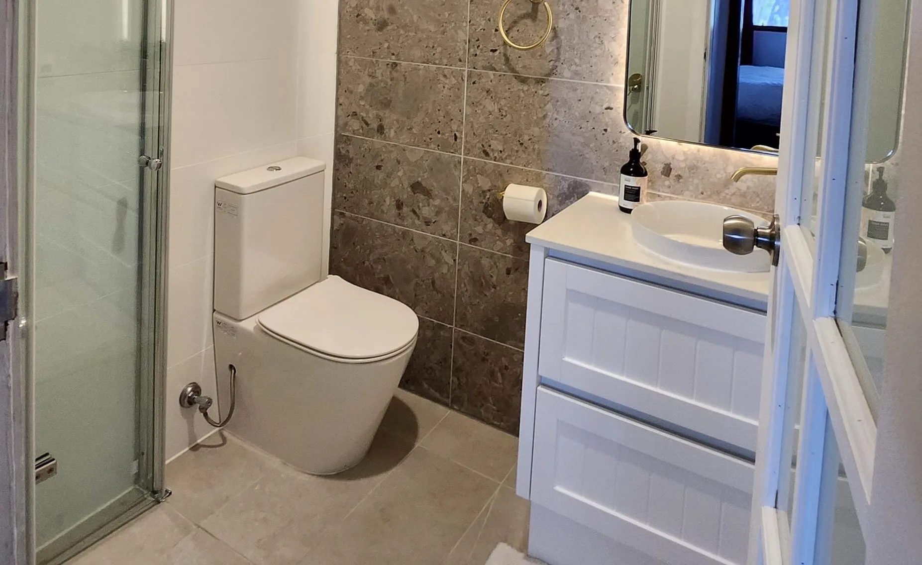 Modern bathroom with shower