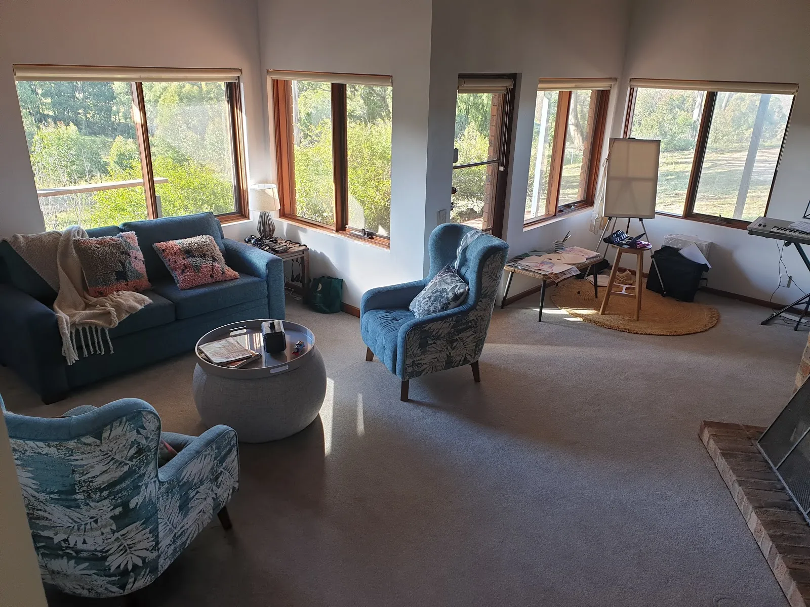 Spacious lounge with panoramic windows