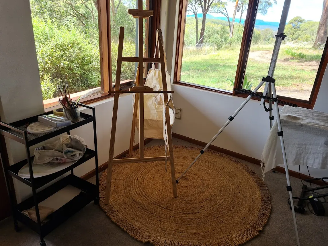 Art studio with easels